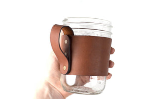 Leather Mason Jar Handle Set of Four